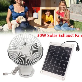 Солнечный вытяжной вентилятор мощностью 30 Вт, вентилятор на солнечной батарее, Вытяжка воздуха, Радиатор окна теплицы в автомобиле RV Для курятника для собак