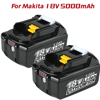 Новая литиевая аккумуляторная батарея 18650 18V 5.0Ah для аккумуляторных электроинструментов Makita BL1830 BL1850 BL1840, литий-ионный аккумулятор