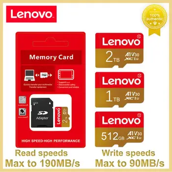 Lenovo 2TB Micro Memory Card 1TB 512GB 256GB 128GB Высокоскоростная U3 Flash Mini TF SD Карта Для записи вождения Cameracartão De Memória
