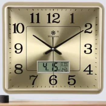 Круглые Квадратные Часы, Настенные Современные Часы Для Гостиной С Батарейным Питанием, Бесшумный Стеклянный Календарь Horloge Murale Home Decor