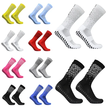 2023 Новые футбольные носки calcetas antideslizantes de futbol Для мужчин и женщин, спортивные футбольные носки с рисунком каблука, спортивные нескользящие силиконовые футбольные носки