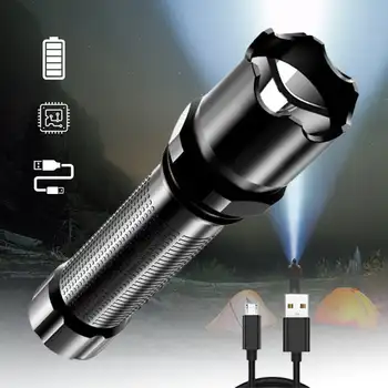 Заряжаемый от USB Портативный уличный фонарик с тактическими режимами высокой мощности, Водонепроницаемый Аварийный фонарик для кемпинга на открытом воздухе