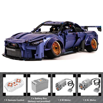 Новый 2389 + шт Супер спортивный автомобиль MOC GTR, гальваническая фиолетовая модель автомобиля, строительные блоки, кирпичи, обучающая игрушка, Рождественские подарки