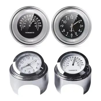 Мотоциклетные часы-термометр, водонепроницаемые часы на руле, Алюминиевые мотоциклетные часы на руле, датчик температуры
