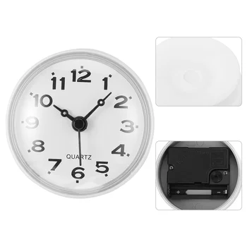 Цифровые настенные часы, круглые часы-присоски, Водонепроницаемые настенные противотуманные Цифровые Офисные Белые Пластиковые