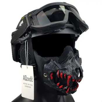 Capacete de airsoft tático 6mm com máscara protetora e óculos de tiro rosto inteiro forças especiais equipamento de treinamento