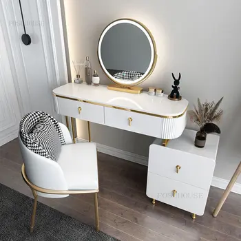 Современные продвинутые зеркальные комоды Легкая Роскошная мебель для спальни Туалетный столик для маленькой квартиры Свободно выдвигающийся шкаф для хранения