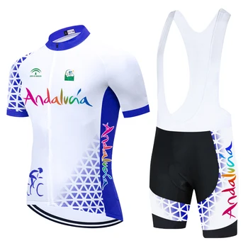 2021 Team ANDALUCIA Велосипедные Трикотажные Комплекты 20D PAD Велосипедные Шорты Комплект Мужской Ropa Ciclismo Maillot Culotte Велосипедный Топ И Низ