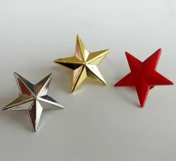. Военные металлические звезды, значки на кепке, золотые Серебристо-красные звезды, набор знаков отличия 1.0 