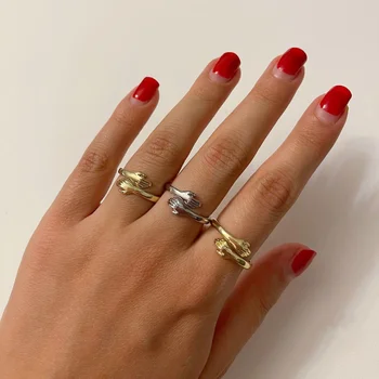 Простые креативные кольца для пары, кольцо для объятий, индивидуальный сплав, Открывающая позу объятия, Дизайнерские кольца, ювелирные изделия, подарки для леди