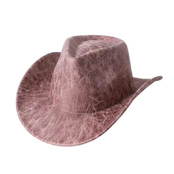 Всесезонная Мужская Женская ковбойская шляпа в стиле ретро-вестерн с широкими полями, солнцезащитная шляпа для вечеринок, уличная кепка, классическая кепка для пастушки, Фетровая шляпа