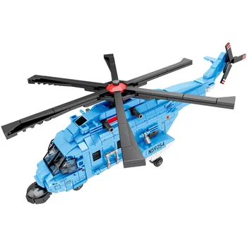 Современная военная машина США H-92 Модель вертолета Superhawk, строительный блок, армейские фигурки Второй мировой войны, Кирпичная осада, Измельчитель, игрушка для мальчиков, подарки