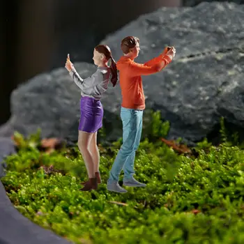 2 предмета, миниатюрная пара в масштабе 1: 64, фотографирующая модель, модель Тренирует фигурки людей для декора макета кукольного домика, микро-пейзажи.