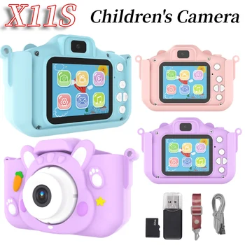 Детская камера X11S с 2,0-дюймовым ЖК-экраном, цифровое устройство, предотвращающее повреждение при падении, Запись путешествий с помощью шнурка для подарка на день рождения