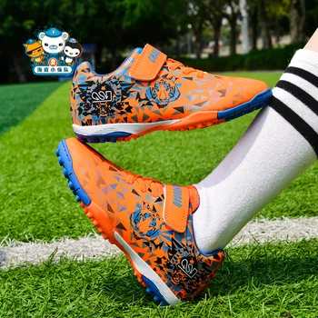 Профессиональная спортивная обувь для тренировок по футболу для детей, Зеленая, Синяя, Оранжевая, детская футбольная Спортивная обувь для подростков, Студенческий футбол H-008