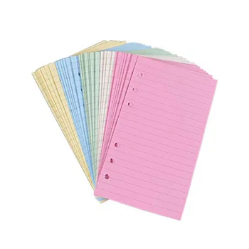 50 Мини-скрепок для скрепления Бумага-наполнитель A6 с перфорацией на 6 отверстий, линованная бумага для отрывных листов, планировщик, записная книжка, сменная бумага для ноутбука
