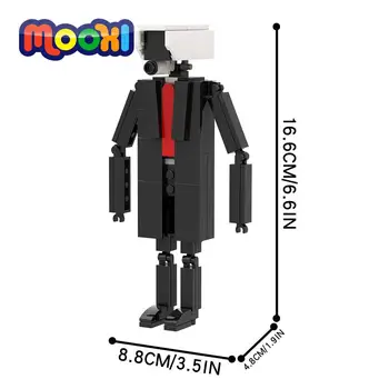 Игровой монитор для туалета MOOXI Skibidi, фигурка Боевого робота, Строительный кирпич, Игрушка для детей, подарок, Сборка деталей MOC1328