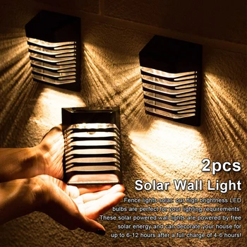 2 шт. Настенный светильник на солнечной энергии, портативная многорежимная лампа на батарейках