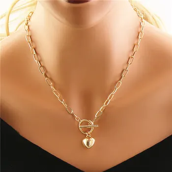 Бесплатная доставка, новый стиль, простой дизайн, индивидуальность, подвеска в виде сердца, высококачественное ожерелье