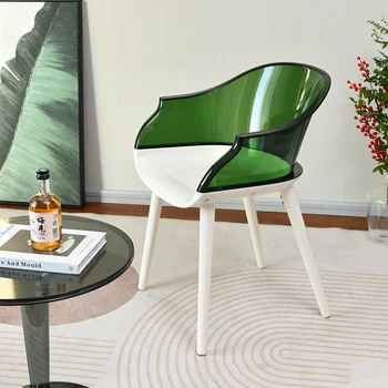 Офисные Дизайнерские стулья Современный Уникальный Скандинавский Итальянский салон для вечеринок Пластиковая Кухня Геймер Прозрачная Пластиковая Роскошная Мебель для балкона