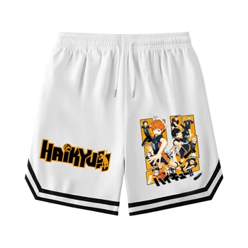 Мужские шорты, спортивные штаны с принтом аниме Хайкью, Летняя повседневная уличная одежда в стиле хип-хоп, свободные спортивные штаны для бега, баскетбола, пляжные Короткие штаны