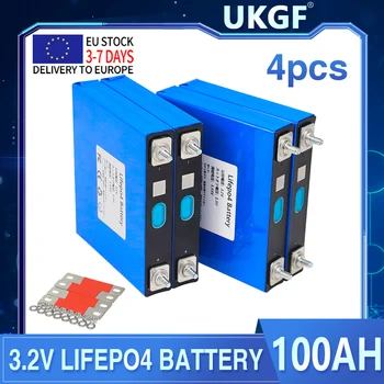 Быстрая доставка 4ШТ Литий железофосфатный аккумулятор LiFePO4 3,2 В 100Ах Может быть объединен в аккумуляторную батарею 12V 24V 36V 48V