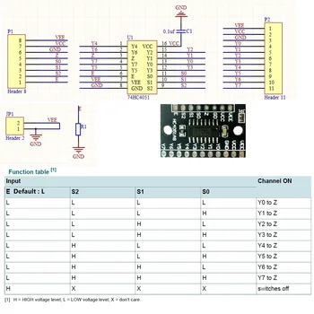 модуль 2x8-канального аналогового мультиплексора/демультиплексора 74HC4051 для макетной платы Arduiuo
