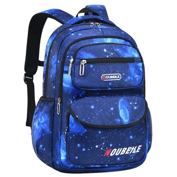 Модная детская школьная сумка Starry Sky, легкий водонепроницаемый студенческий рюкзак большой емкости, сумка для книг в крутом стиле для мальчиков