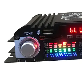 Стереоусилитель Hi Fi DC 12V с 4-канальным дистанционным управлением Портативный профессиональный аудиоприемник для бара домашнего кинотеатра автомобильной вечеринки