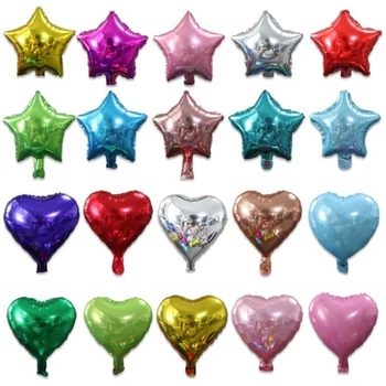 Сердечные звезды Воздушный шар из алюминиевой фольги Украшение вечеринки День рождения Свадьба Пасха Хэллоуин Рождественские Воздушные шары с животными