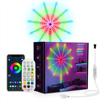 Smart RGB IC led fireworks light decoration lamp bar с приложением music USB 5 в water bluetooth controller Симфонические огни фейерверков
