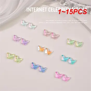 1 ~ 15ШТ трехмерных цветных украшений для ногтей с бабочками, прочные и не повреждают ногти, полноцветные, маленькие и портативные, красивые.