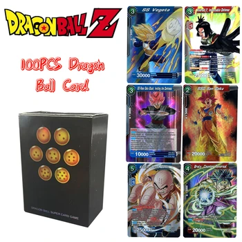 100ШТ Оригинальная флеш-карта из аниме Dragon Ball, английский TCG Goku Super Sayajins Freza, Коллекционная карточка для высокоэнергетических хобби