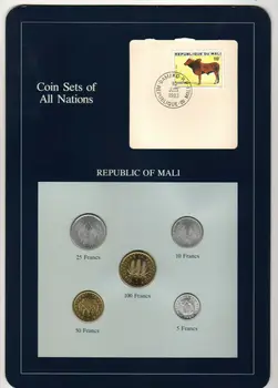 Мали Полный набор из 5 монет 1961-1977 Франклин 100% оригинал