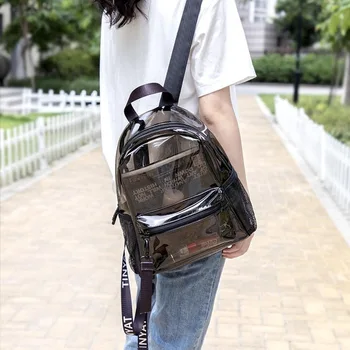 Женский рюкзак из прозрачного ПВХ, прозрачный Модный однотонный рюкзак, дорожный школьный рюкзак, сумка для девочек-подростков Mochila Children