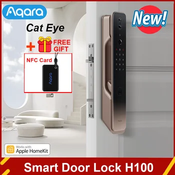 Дверной замок Aqara Smrat H100 с камерой Автоматический дверной замок Датчик освещенности корпуса NFC Bluetooth Разблокировка отпечатков пальцев для приложения Homekit
