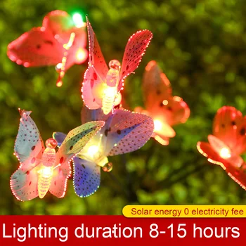 Декоративные фонари на солнечных батареях, IP65 Водонепроницаемые, 2 шт., наружный свет с бабочкой, Автоматическое включение/выключение для декора сада и двора
