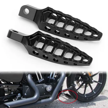 2x Черные мотоциклетные подножки Алюминиевая подножка для ног с мужским креплением для Harley Touring Sportster XL 883 1200 Dyna Softail