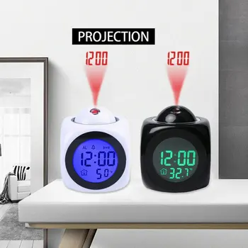 Многофункциональные односторонние проекционные часы для спальни, бестселлер Creative Lazy, Электронный будильник с голосовым сигналом со светодиодной подсветкой