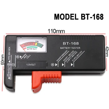 Тестер батареек BT-168 AA/AAA /C / D/9V/1.5 V Универсальный аккумулятор с кнопочной ячейкой, цветовая маркировка измерителя Указывает