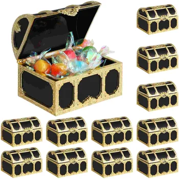 12 Шт Коробка для сахара С Сокровищами Кейс Пиратские Детские Золотые Сундуки Призы Игрушка Детские Винтажные Игрушки
