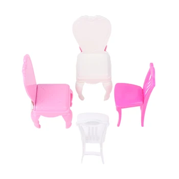 4 шт./компл. Миниатюрные обеденные стулья для кукольного домика 1:12, мини-пластиковый стул для кукол, Имитирующая мебель, Аксессуары для декора кукольного домика