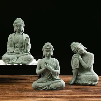 Молящийся буддийский монах, Статуи Будды, аквариум Дзен, Ландшафтный дизайн, Сказочные украшения для сада, украшения для домашнего стола, Змеевидные украшения ручной работы