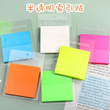 3 Упаковки симпатичных прозрачных заметок Kawaii Notepad Sticky Notes Материал Бумага Офисные школьные принадлежности Блокнот для заметок