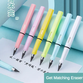 Бесконечный карандашный арт-эскиз Цветные кавайные Вечные карандаши без заточки для девочек Школьные канцелярские принадлежности Подарочные ручки