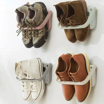 Стеллаж для хранения домашней обуви, Компактная Коробка для обуви, Многофункциональная Складная стойка для обуви, Прочные Настенные тапочки на высоких каблуках