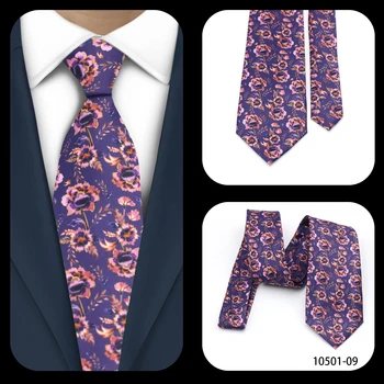 Длина 8 см, красивые фиолетовые цветы, мужской галстук, тонкий дизайнерский галстук, цветочный деловой галстук, идеальный аксессуар для элегантного, отполированного вида