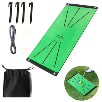Коврик для гольфа, определяющий направление траектории удара, тренировочный коврик Зеленого цвета для обнаружения качания в помещении/на открытом воздухе