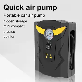 Воздушный компрессор для автомобильных шин, надувной насос для шин с манометром, портативный компрессор, цифровые беспроводные аксессуары для автомобиля