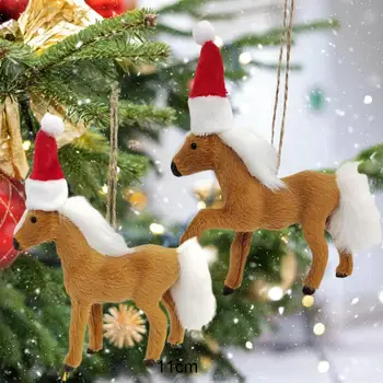 Подвеска в виде лошади, легкая подвеска в виде Рождественской елки, подвесная модель милого животного, украшение в виде Рождественской елки, Рождественский подарок